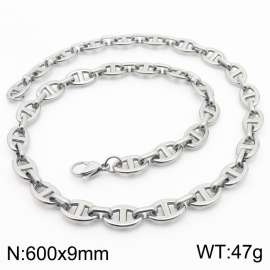 600mm Simple Japanese shaped stainless steel lobster buckle men's and women's necklace