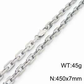 7mm450mm Stainless steel handmade square O-shaped chain necklace