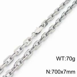 7mm700mm Stainless steel handmade square O-shaped chain necklace