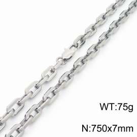 7mm750mm Stainless steel handmade square O-shaped chain necklace