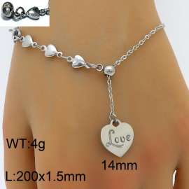 Splicing Love Chain Love Love Pendant Adjustable Steel Stainless Steel Bracelet
