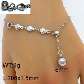 Splicing Love Chain Ball Pendant Adjustable Steel Stainless Steel Bracelet