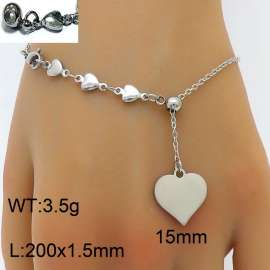 Splicing Love Chain Love Pendant Adjustable Steel Stainless Steel Bracelet