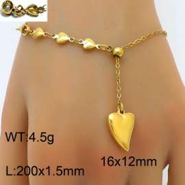 Fashionable and minimalist three-dimensional love gold titanium steel bracelet