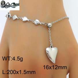 Fashionable and minimalist three-dimensional love steel color titanium steel bracelet