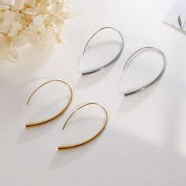 Korean version of fashionable and minimalist personalized line earrings