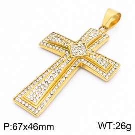 Religious Cross Pendant Stainless Steel Jewelry Zircon Cross Pendant 18k Gold Plated Jewelry
