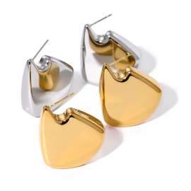 Women Stainless Steel Minimalist hollow Earrings