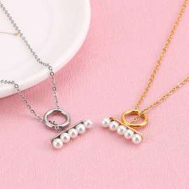 Cute minimalist pearl necklace with simple fashion style for girls and women Necklace