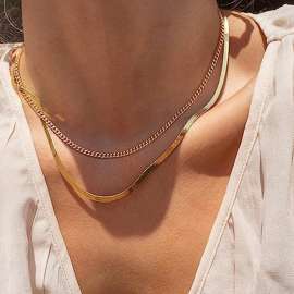 Stainless steel double-layer necklace