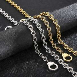 Splicing handcuffs O-chain set neutral stainless steel necklace