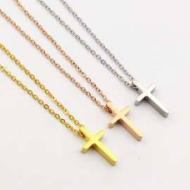 Steel stainless steel high-end cross necklace pendant collarbone chain