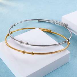 Minimalist and niche opening steel wire bead collar