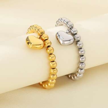 Stainless steel bead peach heart bracelet
