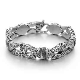 Double Epoxidized Lobster Punk Chain Clasp Men's Pattern Bracelet