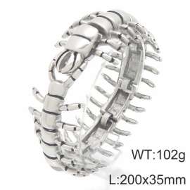 Heavy Centipede Stainless Steel Bracelet Men Punk Hip Hop Jewelry