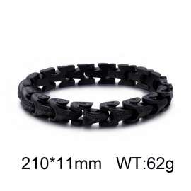 Stainless Steel Cast Dragon Dragon Pattern Snake Pattern Men's Bracelet Black-plating Bracelet
