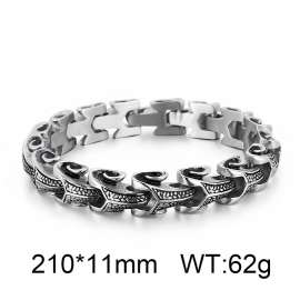 Stainless Steel Cast Dragon Dragon Pattern Snake Pattern Men's Bracelet Bracelet