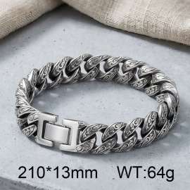 Personalized Grass Pattern Bracelet Thick Hip Hop Style Male Dominance Bracelet