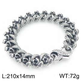 Fine Jewelry Fashion Vintage Personalized Stainless Steel Cuban Link Chain Snake Bracelet for Men