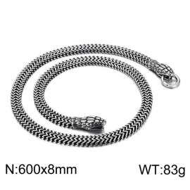 Men's Stainless Steel Snake Head Necklace Punk Braided Foxtail Chain Necklace, Vintage Anti Tarnish Snake Animal Pendant Jewelry Gift for Men